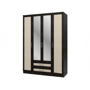 Шкаф 4-х дверный с зеркалами СБ-074-01 ''Юлианна'' Дуб феррара