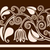 Орнамент Цветы коричневый