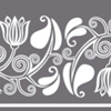 Орнамент Цветы серый